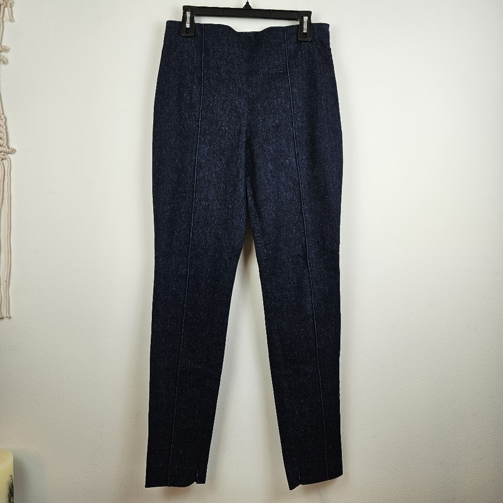 Theory High-Rise Nep Denim dark Wash Skinny Leggings Size 12 - Picture 4 of 10